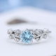 Custom women jewelry engagement rings gemstone high quality 925 sterling silver blue zircon ring