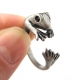 制造动物珠宝魔法黑色古董复古复古真正的18k镀金青蛙戒指