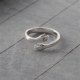 时尚宝石蓝色立方氧化锆戒指珠宝黑色镀金真正的925纯银拥抱戒指