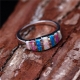 Manufacture fashion birthstone gemstone luxury women jewelry real gold plated rainbow ring