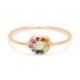 Manufacture fashion birthstone gemstone luxury women jewelry real gold plated rainbow ring