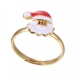 Manufacture fashion jewelry real gold plated christmas tree birthstone cubic zircnoia christmas rings