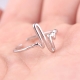 Manufacture fashion jewelry simple design finger rings women jewelry minimalist rose gold plated wave ring