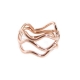 制作时尚珠宝简约设计的手指戒指女性珠宝极简玫瑰镀金波浪戒指