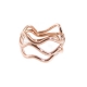 Manufacture fashion jewelry simple design finger rings women jewelry minimalist rose gold plated wave ring