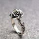 Custom rose flower rings two-tone plated rose gold plated 925 sterling silver women jewelry flower ring