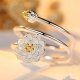 Custom rose flower rings two-tone plated rose gold plated 925 sterling silver women jewelry flower ring