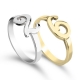 制造高质量时尚珠宝开放可调设计真正的14k 18k镀金数字戒指