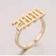 Manufacture high quality fashion jewelry open adjustable design real 14k 18k gold plated number ring