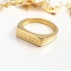 Custom personalized jewelry name engraved letter words real 18k gold plated signet ring women