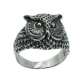 制造定制生动的动物猫头鹰鸟雕刻戒指古董氧化925纯银猫头鹰戒指