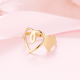 Manufacture fashion jewelry custom design engraved PVD gold plated ring high quality stainless steel heart ring