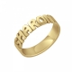 制造个性化珠宝戒指定制姓名字母时尚18k真金镀名字戒指