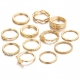Women jewelry fashion minimalist finger ring simple design real 14k 18k gold plated rings sets for all fingers