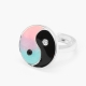 Custom fashion adjustable finger rings jewelry enamel signet traditional yin yang ring