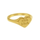 Wholesale fashion jewelry satin engraved letter initial embossed polished real yellow gold plated custom signet ring