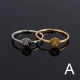 Wholesale fashion jewelry open adjustable finger rings PVD real yellow gold plated stainless steel ring women jewelry