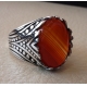 Wholesale natural gemstone engraving design vintage oxidized 925 sterling silver yemeni aqeeq ring men
