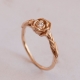 Custom high quality women jewelry unique design love romantic rose gold plated satin matte rose flower ring