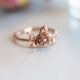 Custom high quality women jewelry unique design love romantic rose gold plated satin matte rose flower ring