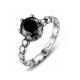 定制宝石珠宝高品质真正925纯银黑色立方锆黑缟玛瑙戒指