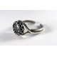 定制宝石珠宝高品质真正925纯银黑色立方锆黑缟玛瑙戒指