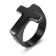 Wholesale fashion male jewelry high quality polished cross ring for men stainless steel black