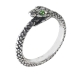 Custom green cubic zirconia finger serpent rings vintage oxidized 925 sterling silver snake ouroboros ring