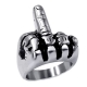 Custom fashion jewelry hand shape cool ring manufacturer high quality silver color middle finger ring