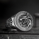 Manufacturer high quality retro vintage cool ring black antique oxidization 925 sterling silver witcher ring