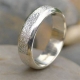 定制雕刻混凝土锤击纹理银带戒指高品质925纯银珠宝男子戒指银
