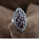 批发时尚天然宝石缟玛瑙黑色玛瑙手指戒指波西米亚纯银珠宝925戒指