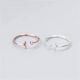 Custom simple adjustable rings rose gold plated romantic love knot fashion dainty finger minimalist silver ring