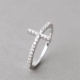 批发时尚珠宝宝石手指戒指闪亮的白色立方氧化锆双十字戒指纯银