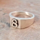 定制时尚珠宝高品质925纯银乐队男子戒指镌刻数字银戒指
