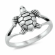 Manufacturer high quality design jewelry sealife mother of pearl sterling silver turtle rings