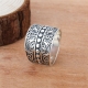 定制复古氧化925纯银勺子戒指独特的设计波西米亚复古银戒指
