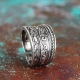 Custom vintage oxidized 925 sterling silver spoon ring unique design bohemian antique silver ring
