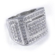 Wholesale fashion hip hop finger ring gemstone ice out five star cubic zircon silver men‘s iced rings