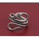 制造商古董氧化旧银手指戒指红色宝石立方氧化锆眼蛇银戒指
