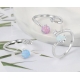 Manufacturer high quality natural gemstone finger rings fashionable pear drop opal ring adjustable silver 925