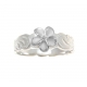 Manufacture cubic zirconia plumeria matte 925 sterling silver ring handmade engraving scroll hawaiian silver rings