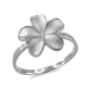 Manufacture cubic zirconia plumeria matte 925 sterling silver ring handmade engraving scroll hawaiian silver rings