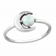 Manufacture gemstone jewelry women finger rings 925 sterling silver moon opal ring wholesale