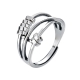 制造商高品质的手指戒指，珠宝，可调带旋转焦虑和平坐立不安戒指纯银