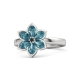 Manufacturer women adjustable rings custom oxidized silver black vintage antique rose flower sterling silver ring