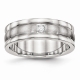 制造商男子珠宝高品质石镶嵌槽拉丝不锈钢立方氧化锆戒指