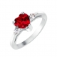 Custom engagement gemstone rings women jewelry halo promise heart shape red cubic zirconia ring