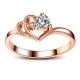 制造妇女珠宝诞生石戒指精致定制925纯银彩虹立方氧化锆心戒指