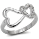 Wholesale finger rings jewelry high quality polished custom love heart cubic zirconia stainless steel ring